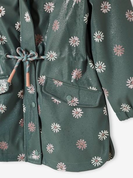 Hooded Raincoat with Magical Motifs for Girls blush+GREEN MEDIUM ALL OVER PRINTED+pale pink+rose+sky blue 