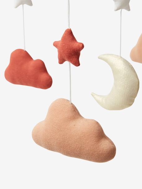 Glittery Cloud, Moon & Stars Mobile BROWN DARK SOLID WITH DESIGN 