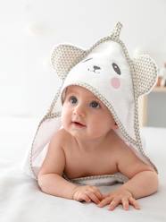 Baby-Bath Capes & Bathrobes-Baby Hooded Bath Cape With Embroidered Animals