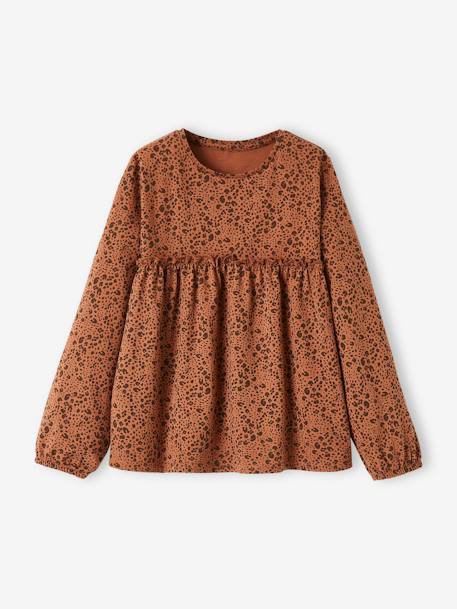 Printed Top for Girls BLUE DARK ALL OVER PRINTED+BROWN DARK ALL OVER PRINTED+rosy 