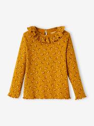 Floral Top in Rib Knit for Girls