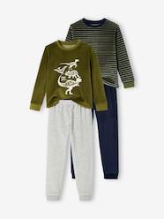 Boys-Nightwear-Pack of 2 "Dinosaurs" Pyjamas in Velour for Boys