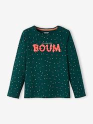 Printed Top with Crimped Inscription in Relief, for Girls