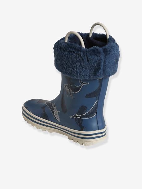 Printed Wellies for Boys, Designed for Autonomy BLUE DARK GREYED 