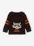 Knitted Raccoon Jumper for Babies BROWN DARK SOLID WITH DESIGN 