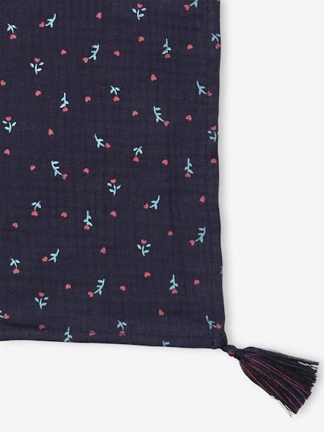 Scarf with Floral Print for Girls BLUE BRIGHT ALL OVER PRINTED 