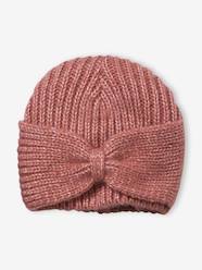 Girls-Accessories-Rib Knit Beanie with Fancy Bow, for Girls