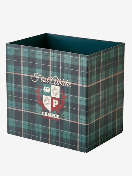 Foldable Cardboard Bin With Patch GREEN DARK ALL OVER PRINTED 