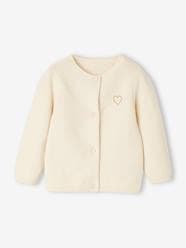 Cardigan with Golden Embroidered Heart, for Babies