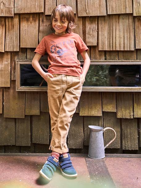 Worker Trousers, Easy to Slip On, for Boys BEIGE MEDIUM SOLID WITH DECOR+grey blue+lichen+night blue 