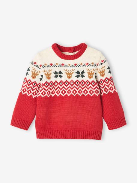 Christmas Jumper with Print for Babies, Family Capsule Collection red 