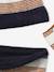 Striped Beanie + Snood + Gloves Set for Boys BLUE DARK TWO COLOR/MULTICOL+grey 