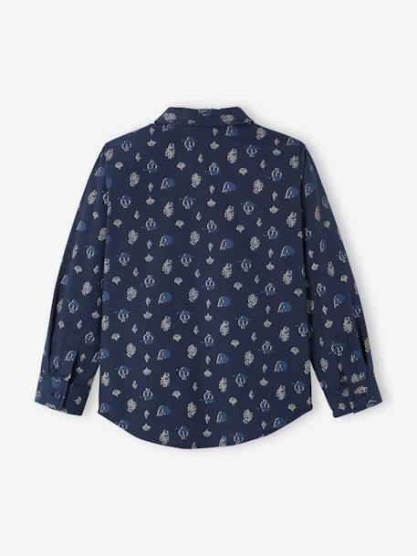 Shirt with Gypsy Motifs for Boys BLUE DARK ALL OVER PRINTED 