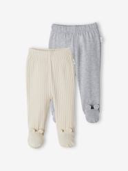 Pack of 2 Pairs of Footed Trousers for Babies