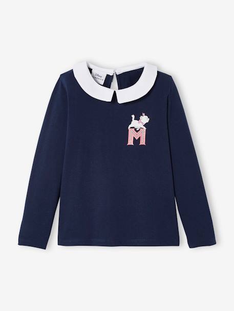 Long Sleeve Top with Marie of The Aristocats by Disney®, for Girls BLUE DARK SOLID WITH DESIGN 