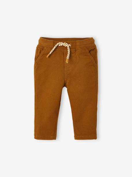Lined Twill Trousers for Baby Boys BROWN MEDIUM SOLID+Dark Blue+GREEN MEDIUM SOLID 