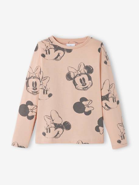 Long Sleeve Minnie Mouse Top for Girls by Disney® PINK DARK ALL OVER PRINTED 