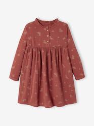Printed Dress in Cotton Gauze for Girls