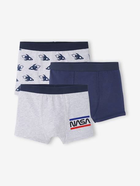 Pack of 3 NASA® Boxer Shorts BLUE DARK SOLID WITH DESIGN 