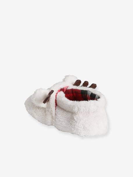 Furry Pram Shoes for Babies ecru 