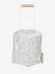Shopping Basket on Wheels, Metal & Fabric FSC® GREY LIGHT SOLID WITH DESIGN 