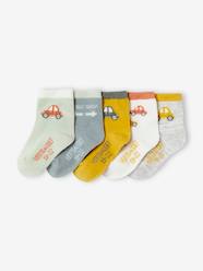 Baby-Pack of 5 Pairs of Socks with Cars for Baby Boys