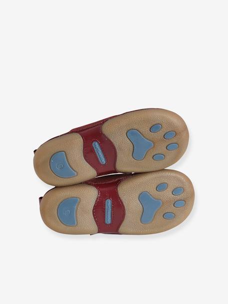 Elasticated Canvas Slippers for Boys RED DARK SOLID WITH DESIGN 
