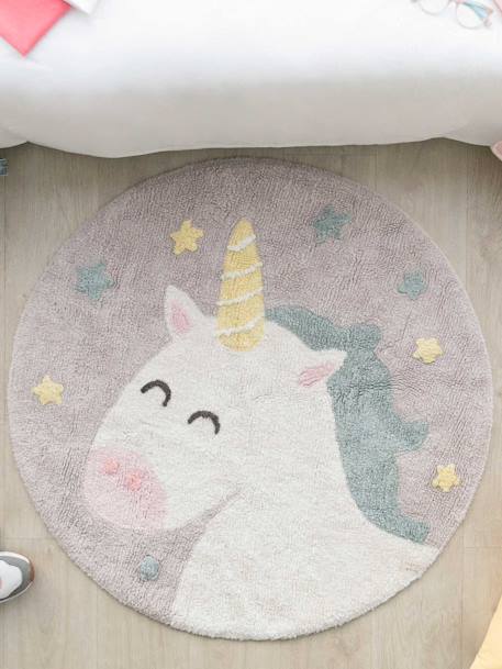 Washable Cotton Rug, Believe in Yourself Unicorn by LORENA CANALS grey 