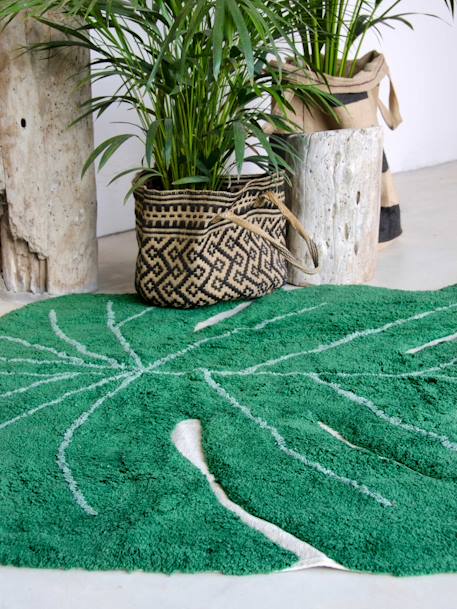 Washable Cotton Rug, Monstera Leaf by LORENA CANALS green 