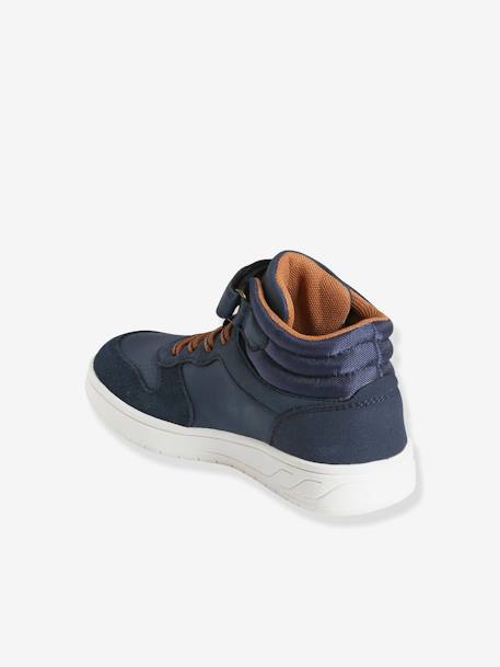 High-Top Trainers with Laces & Touch Fasteners for Boys BLUE DARK SOLID 