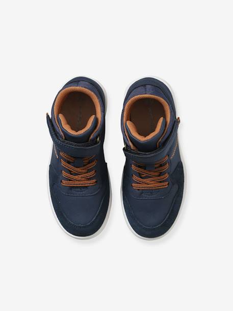 High-Top Trainers with Laces & Touch Fasteners for Boys BLUE DARK SOLID 