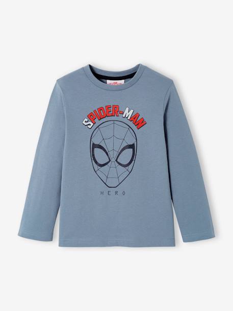 Spider-Man® Long Sleeve Top for Boys BLUE LIGHT SOLID WITH DESIGN 
