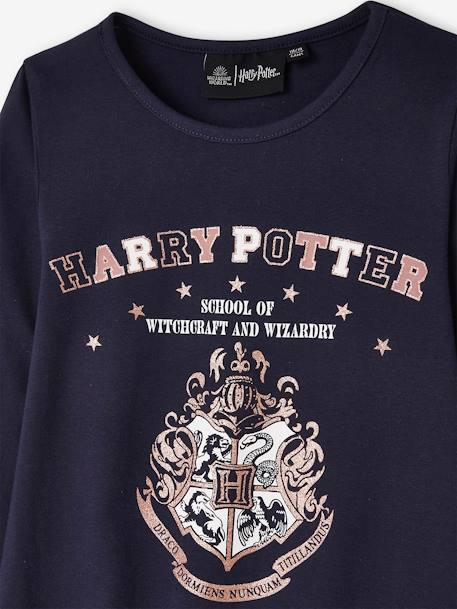 Harry Potter Nightie + Leggings Combo for Girls BLUE DARK SOLID WITH DESIGN 
