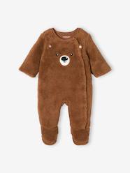Baby-Pyjamas-"Panda" Pramsuit in Faux Fur, for Baby Boys