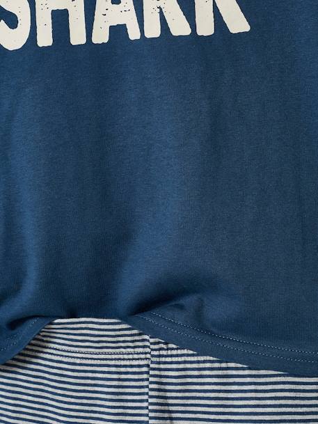 Pack of 2 Shark Pyjamas for Boys BLUE DARK SOLID WITH DESIGN 