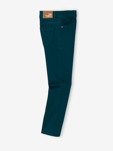 MEDIUM Hip MorphologiK Slim Leg Trousers for Girls Dark Blue+GREEN BRIGHT SOLID 