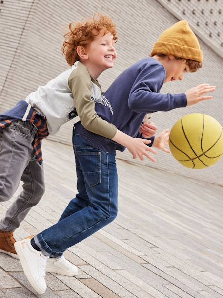 Straight indestructible jeans for boys BLUE DARK SOLID+BLUE DARK WASCHED 