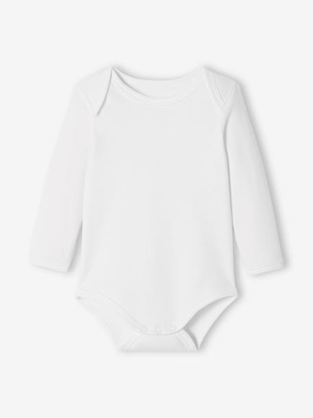 Pack of 5 Long Sleeve Bodysuits,Full-Length Opening, for Babies WHITE LIGHT TWO COLOR/MULTICOL 