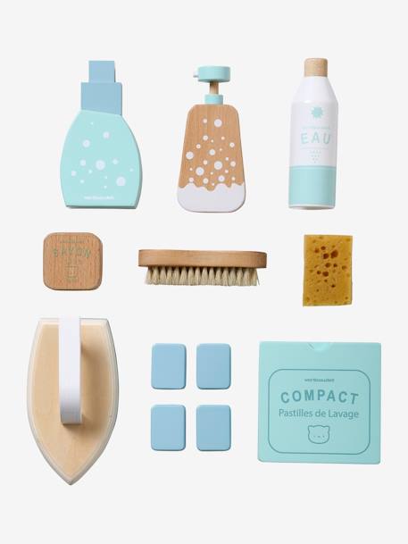 Cleaning Products Kit in FSC® Wood WHITE LIGHT SOLID WITH DESIGN 