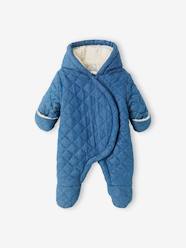 Pramsuit in Chambray Denim, Asymmetric Opening, for Babies