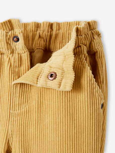 Corduroy Trousers for Babies YELLOW MEDIUM SOLID 
