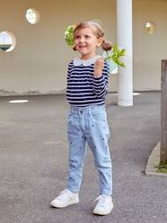"Paperbag" Trousers with Floral Print for Girls