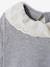 Top with Broderie Anglaise on the Collar, for Babies marl grey 