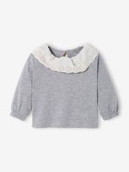 -Top with Broderie Anglaise on the Collar, for Babies