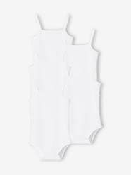 Pack of 5 Bodysuits with Fine Straps, in Interlock Knit Fabric, for Babies