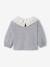 Top with Broderie Anglaise on the Collar, for Babies marl grey 