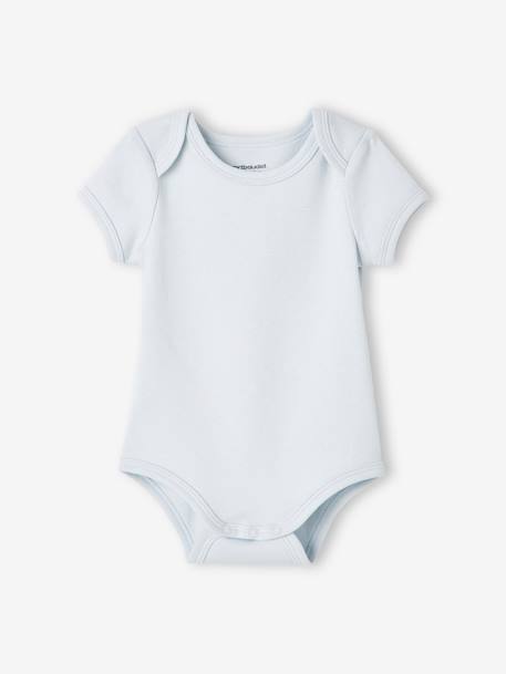 Pack of 7 Short Sleeve Bodysuits, Full-Length Opening, for Babies BLUE MEDIUM TWO COLOR/MULTICOL 