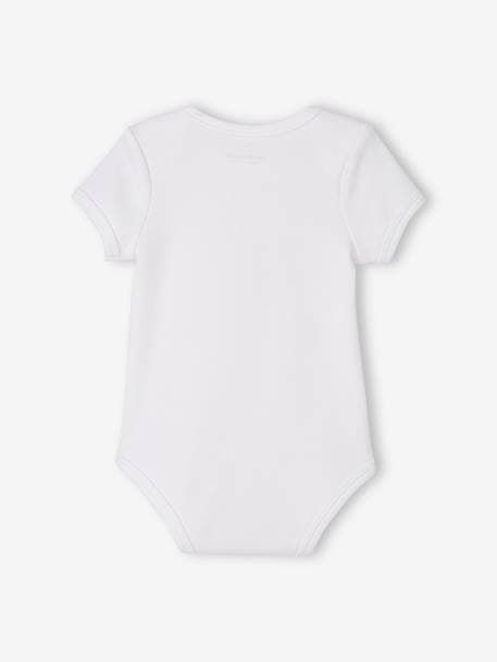 Pack of 5 «Animals» Bodysuits, Short Sleeves, Full-Length Opening, for Babies WHITE LIGHT TWO COLOR/MULTICOL 