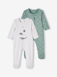 Set of 2 Cotton Sleepsuits for Baby Boys