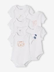 Pack of 5 «Animals» Bodysuits, Short Sleeves, Full-Length Opening, for Babies